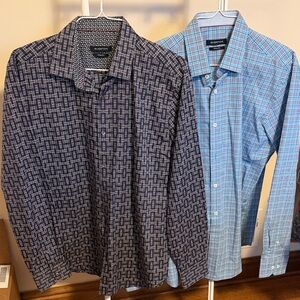 Bugatchi shaped Fit dress shirts - size large - bundle of 2